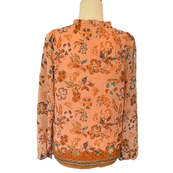Joie Boho Peasant Floral Long Sleeve Top Blouse Women's Size Small - Picture 9 of 10